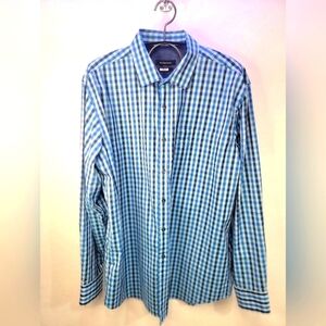 BUGATCHI Classic Fit Long Sleeve Button-up Dress Shirt Men's Size XL